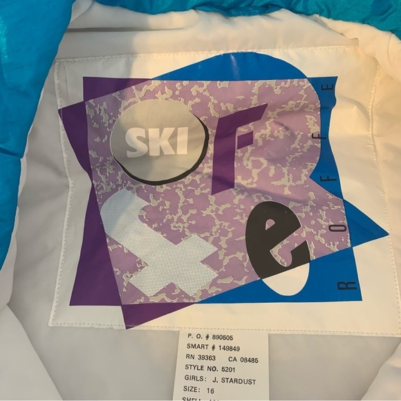 Vintage Roffe 80s or 90s Colorful Ski Snow Jacket Red Purple Blue Juniors 16 - Picture 10 of 15